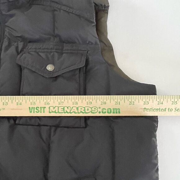 J. Crew Down Puffer Vest Men's Large Black Retractable Hood WARM Field Jacket - Picture 12 of 16